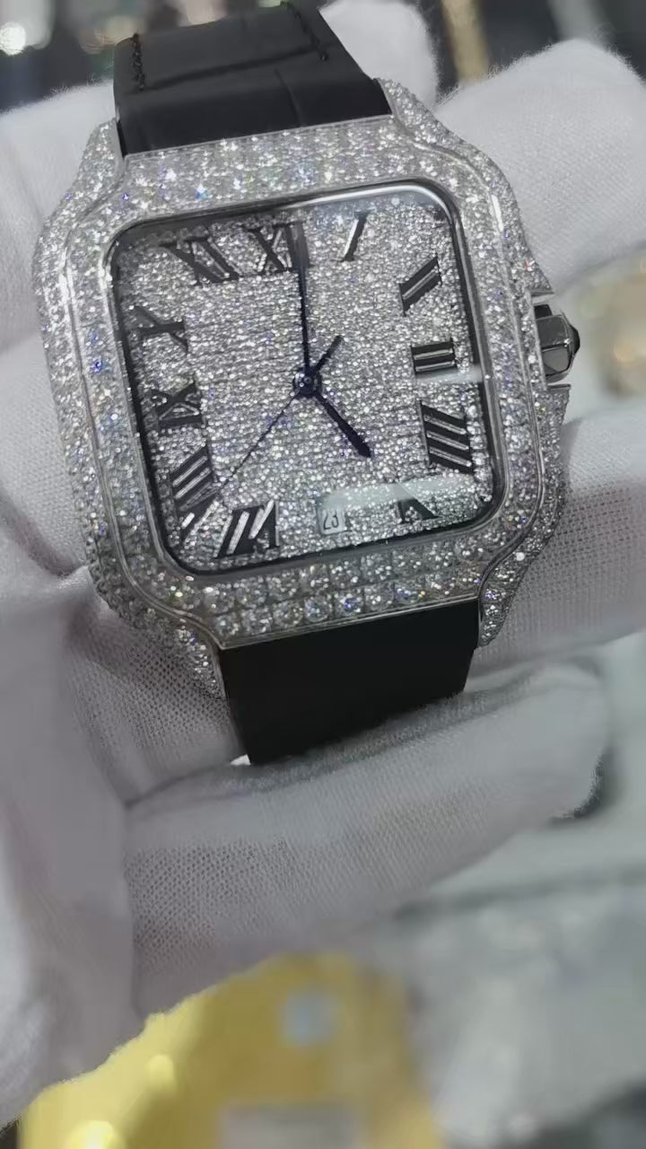 Vixonna Men's Moissanite Stainless Steel Mechanical Watch MIYOTA 8215