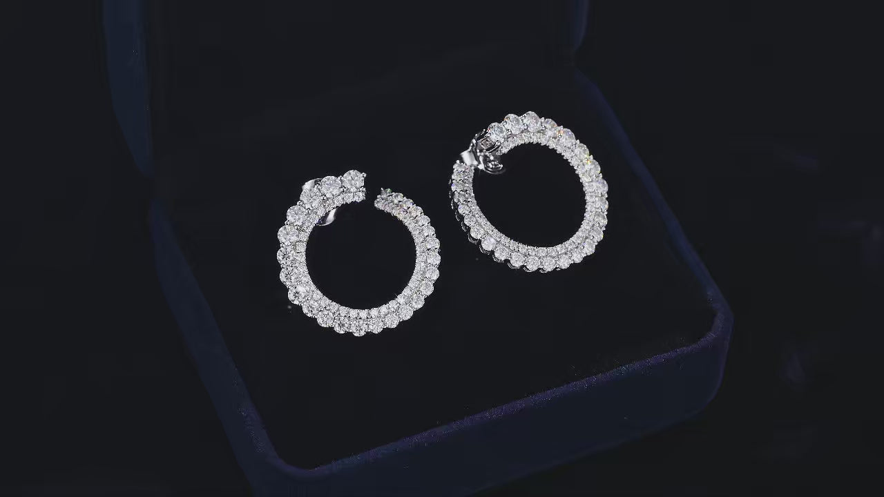 Vixonna Women's Moissanite Hoop Earrings 925 Silver D Color VVS1