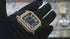 Vixonna Men's Moissanite Automatic Square Watch Stainless Steel Leather Band