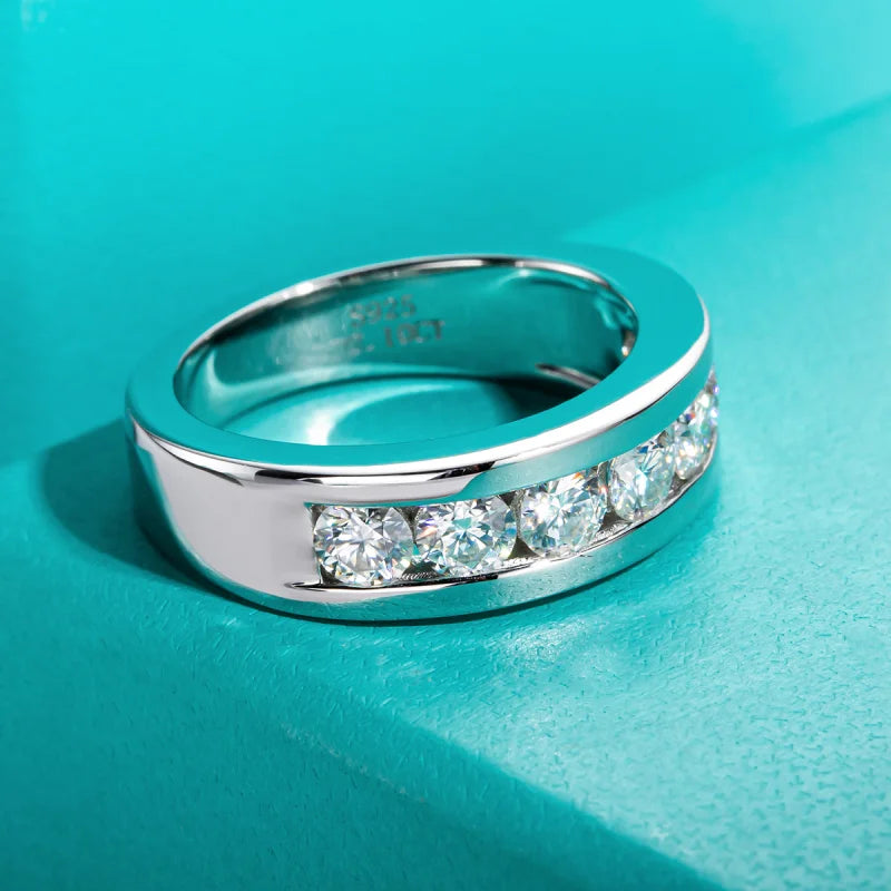 Vixonna 4mm Moissanite Wedding Band Ring 925 Silver