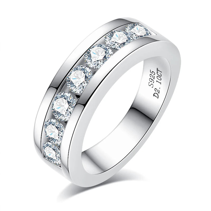 Vixonna 4mm Moissanite Wedding Band Ring 925 Silver