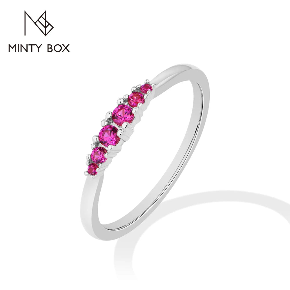 Vixonna Classic Lab Gemstone Stackable Ring 925 Silver