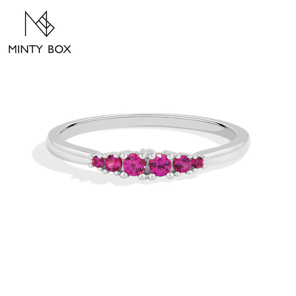 Vixonna Classic Lab Gemstone Stackable Ring 925 Silver