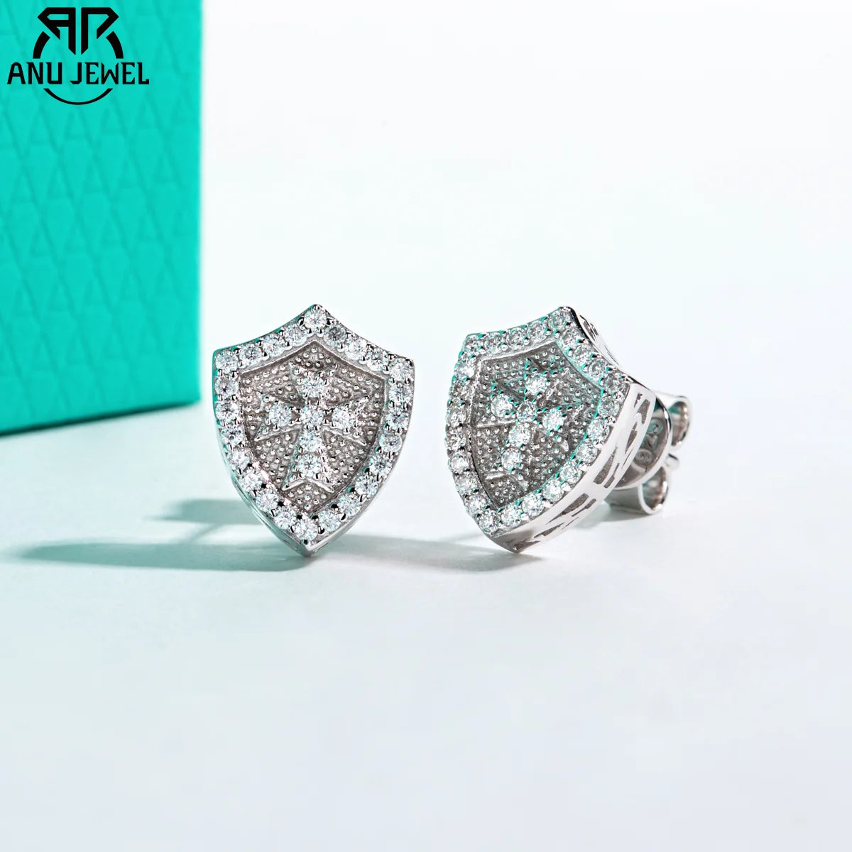 Vixonna Cross Moissanite Stud Earrings 0.3cttw 925 Silver