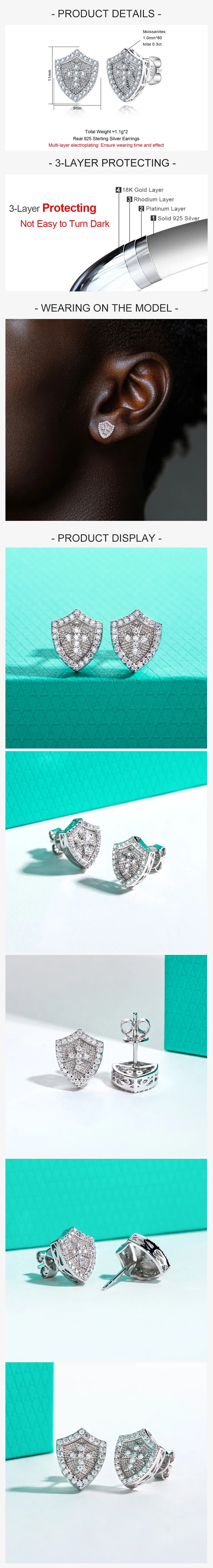 Vixonna Cross Moissanite Stud Earrings 0.3cttw 925 Silver