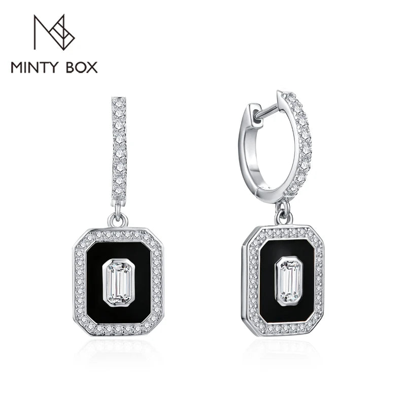 Vixonna Emerald Cut Moissanite Earrings 0.5ct D Color 925 Silver