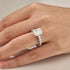 VIXONNA Emerald Cut Moissanite Engagement Ring