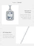 Vixonna Emerald Cut Moissanite Halo Necklace 1ct D Color 925 Silver