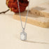 Vixonna Emerald Cut Moissanite Halo Necklace 1ct D Color 925 Silver