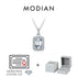 Vixonna Emerald Cut Moissanite Halo Necklace 1ct D Color 925 Silver