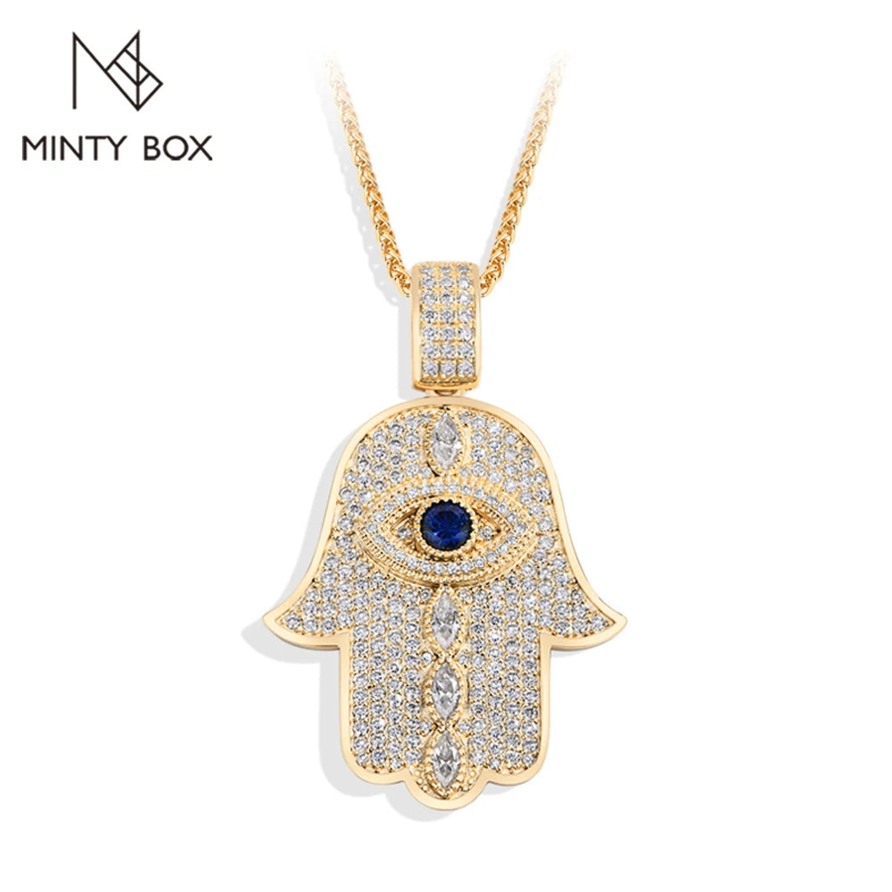 Vixonna Evil Eye Moissanite Pendant Necklace 925 Silver D Color VVS1