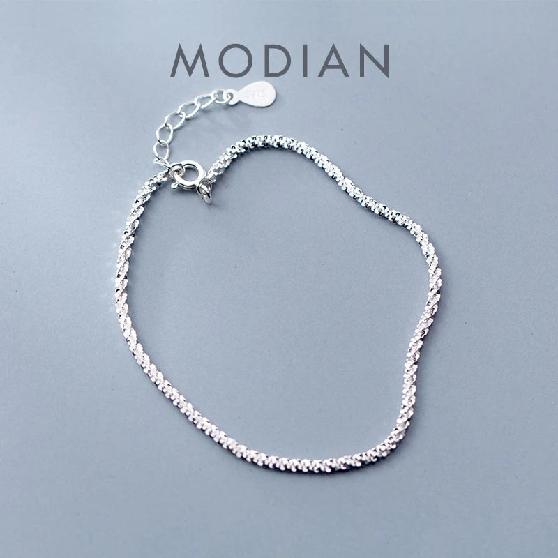 Vixonna Gypsophila Link Chain Bracelet 925 Silver
