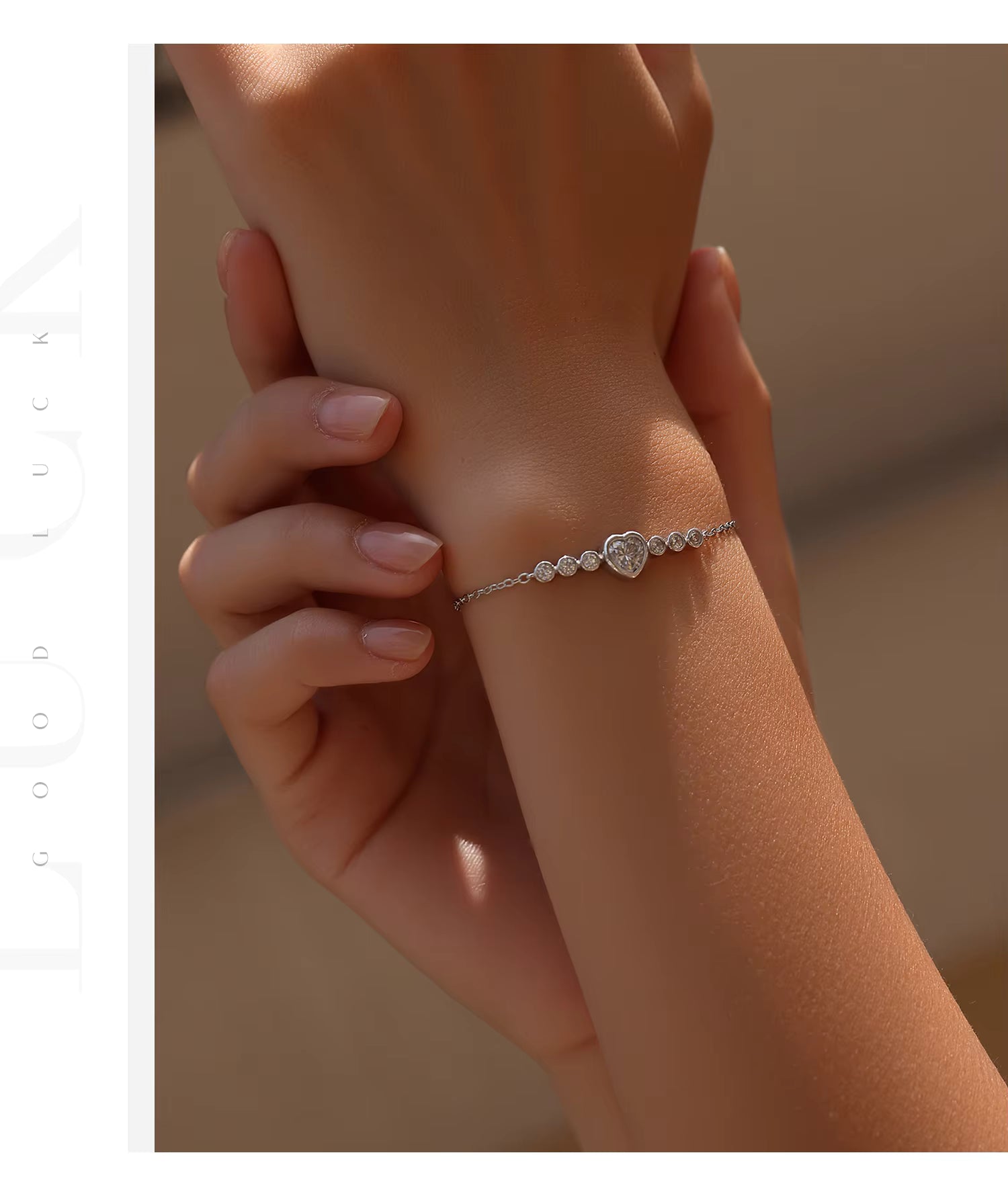 Vixonna Heart Moissanite Bracelet 925 Silver D Color VVS1 0.8ct