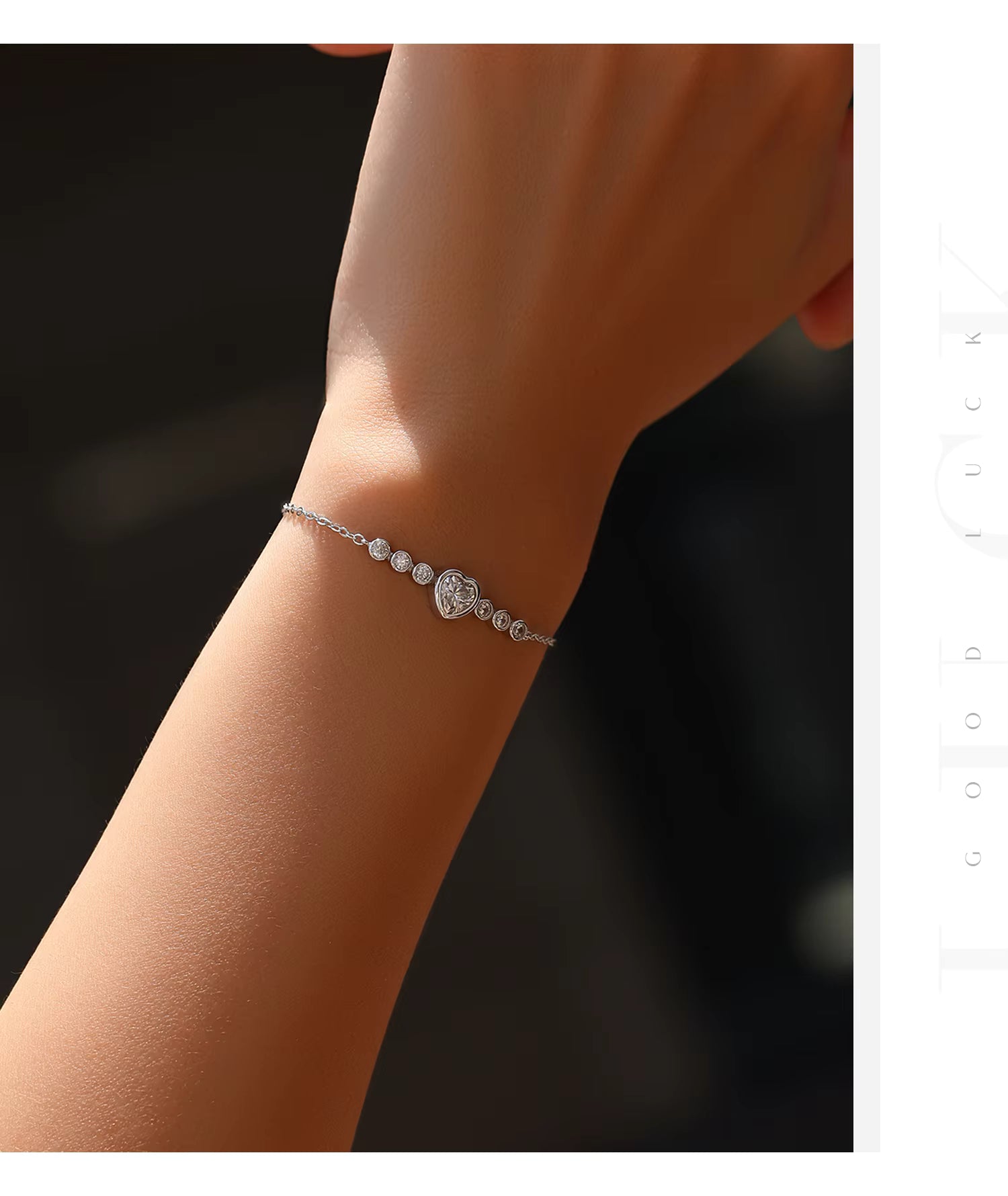 Vixonna Heart Moissanite Bracelet 925 Silver D Color VVS1 0.8ct