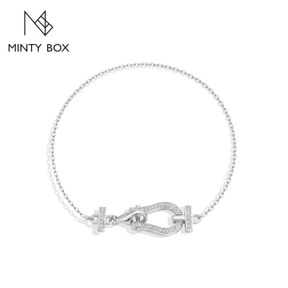 Vixonna Horseshoe Clasp Pave Moissanite Bracelet 925 Silver D Color VVS1