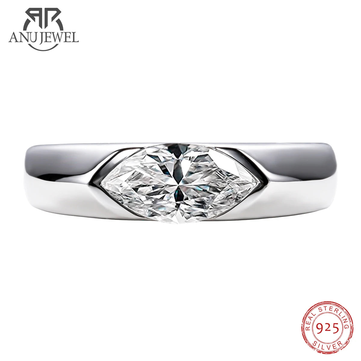 Vixonna Marquise Cut Moissanite Engagement Ring 1ct D Color 925 Silver