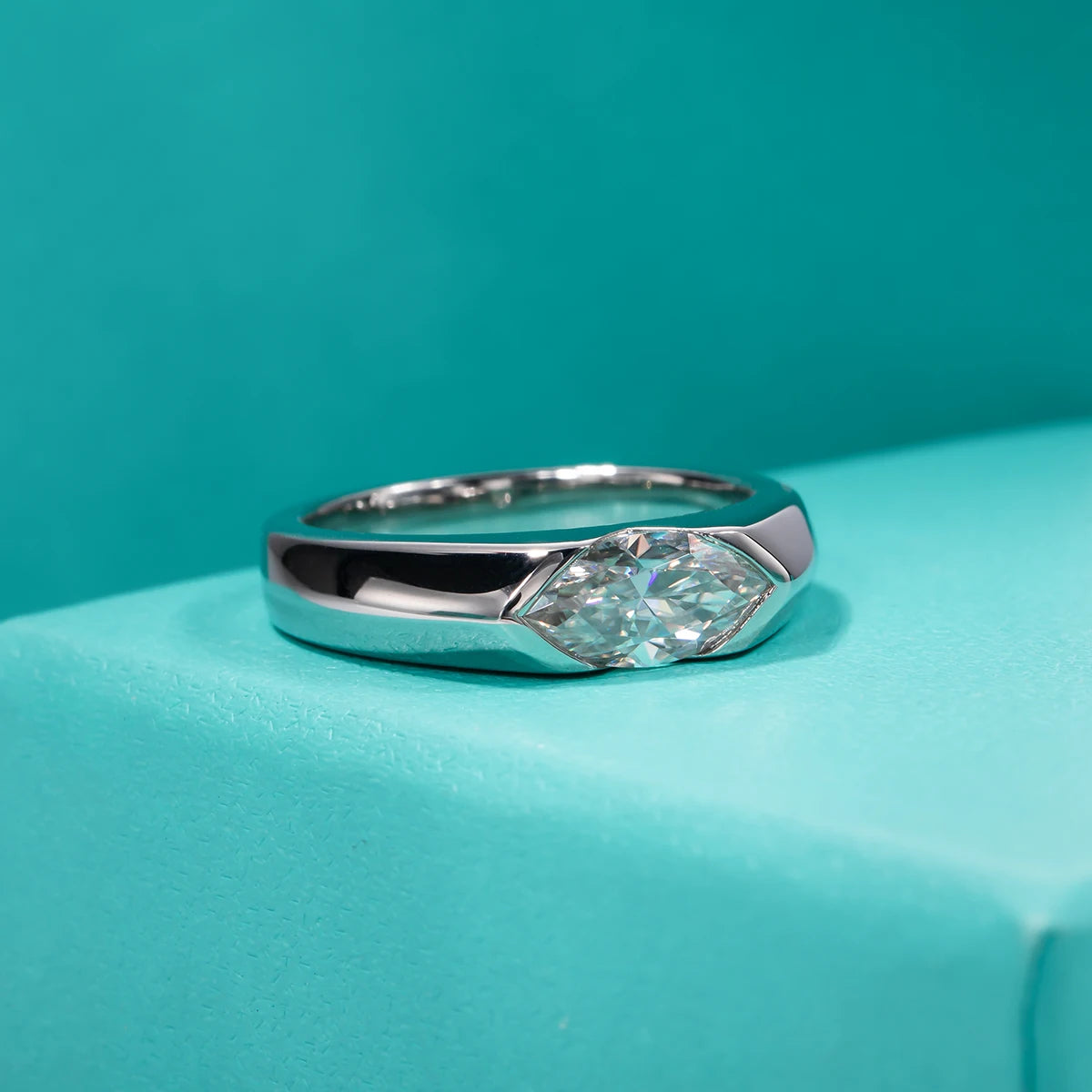 Vixonna Marquise Cut Moissanite Engagement Ring 1ct D Color 925 Silver