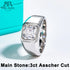 Vixonna Men's Asscher Cut Moissanite Engagement Ring 3ct D Color 925 Silver