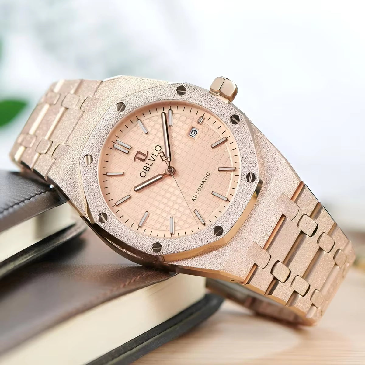 Vixonna Men's Automatic Mechanical Watch 1.6in Vintage Sapphire
