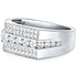 Vixonna Men's Full Moissanite Wedding Band Ring White Gold Plated D Color VVS1