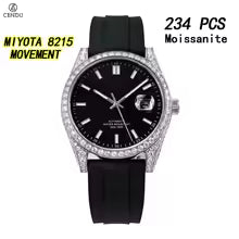 Vixonna Men's Moissanite Automatic Mechanical Watch Rubber Strap