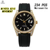 Vixonna Men's Moissanite Automatic Mechanical Watch Rubber Strap