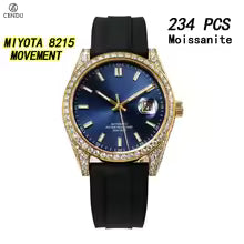 Vixonna Men's Moissanite Automatic Mechanical Watch Rubber Strap