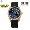 Vixonna Men's Moissanite Automatic Mechanical Watch Rubber Strap