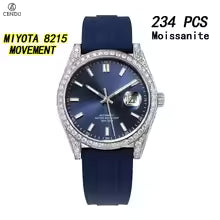 Vixonna Men's Moissanite Automatic Mechanical Watch Rubber Strap