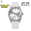 Vixonna Men's Moissanite Automatic Mechanical Watch Rubber Strap