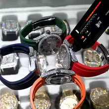 Vixonna Men's Moissanite Automatic Mechanical Watch Rubber Strap
