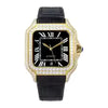 Vixonna Men's Moissanite Automatic Square Watch Stainless Steel Leather Band