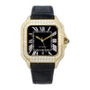 Vixonna Men's Moissanite Automatic Square Watch Stainless Steel Leather Band