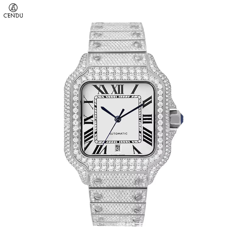 Vixonna Men's Moissanite Automatic Watch Sapphire Crystal MIYOTA 8215