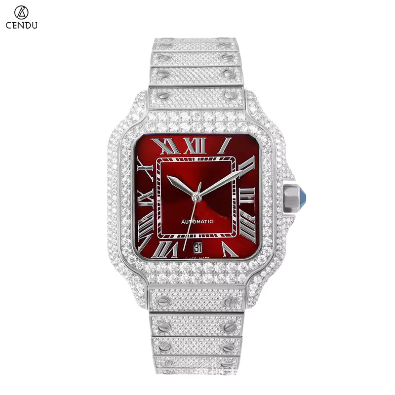 Vixonna Men's Moissanite Automatic Watch Sapphire Crystal MIYOTA 8215