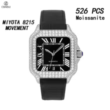 Vixonna Men's Moissanite Automatic Watch Sapphire Crystal Stainless Steel