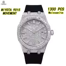 Vixonna Men's Moissanite Automatic Watch VVS Sapphire Silicone