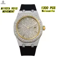 Vixonna Men's Moissanite Automatic Watch VVS Sapphire Silicone