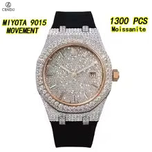 Vixonna Men's Moissanite Automatic Watch VVS Sapphire Silicone
