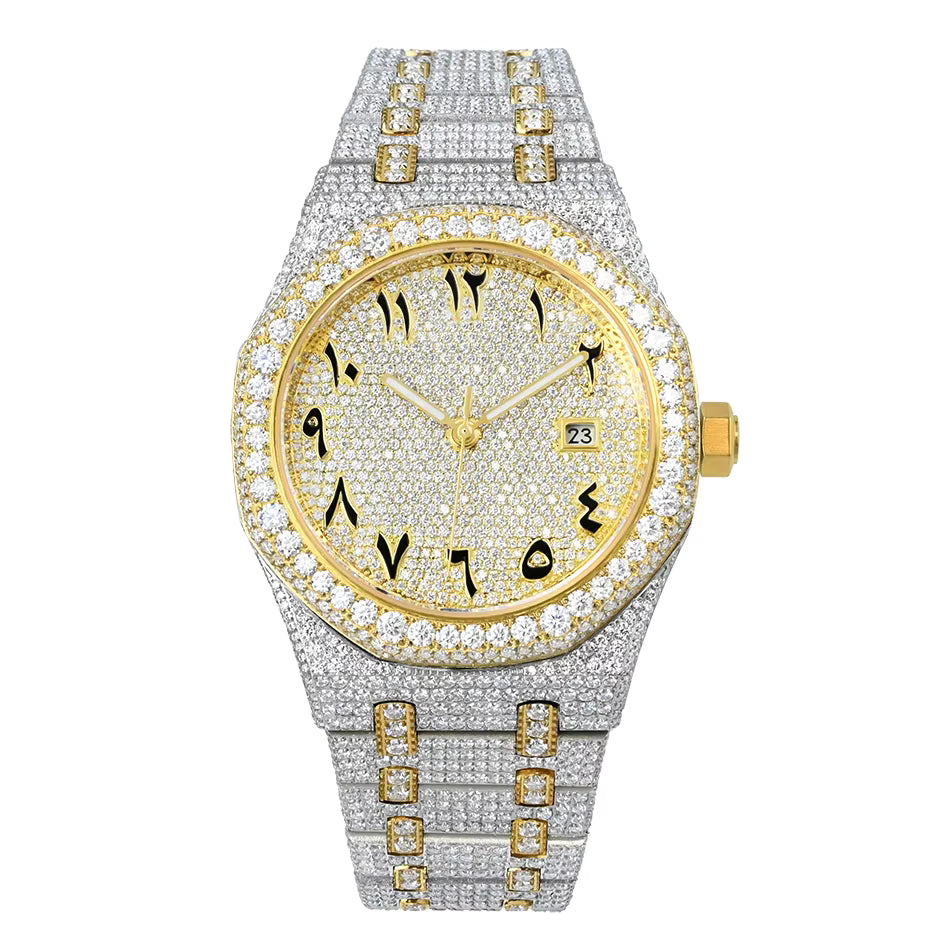 Vixonna Men's Moissanite Automatic Watch VVS1 Stainless Steel