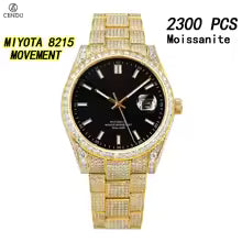 Vixonna Men's Moissanite Diamond Automatic Watch Stainless Steel Miyota 8215