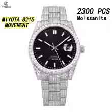 Vixonna Men's Moissanite Diamond Automatic Watch Stainless Steel Miyota 8215