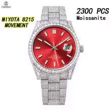 Vixonna Men's Moissanite Diamond Automatic Watch Stainless Steel Miyota 8215
