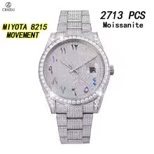 Vixonna Men's Moissanite Diamond DJ Watch Automatic Miyota 8215 VVS