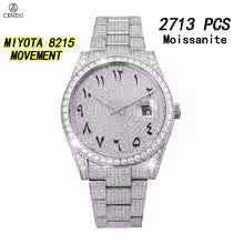 Vixonna Men's Moissanite Diamond DJ Watch Automatic Miyota 8215 VVS