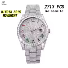 Vixonna Men's Moissanite Diamond DJ Watch Automatic Miyota 8215 VVS