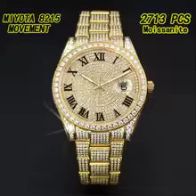 Vixonna Men's Moissanite Diamond DJ Watch Automatic Miyota 8215 VVS