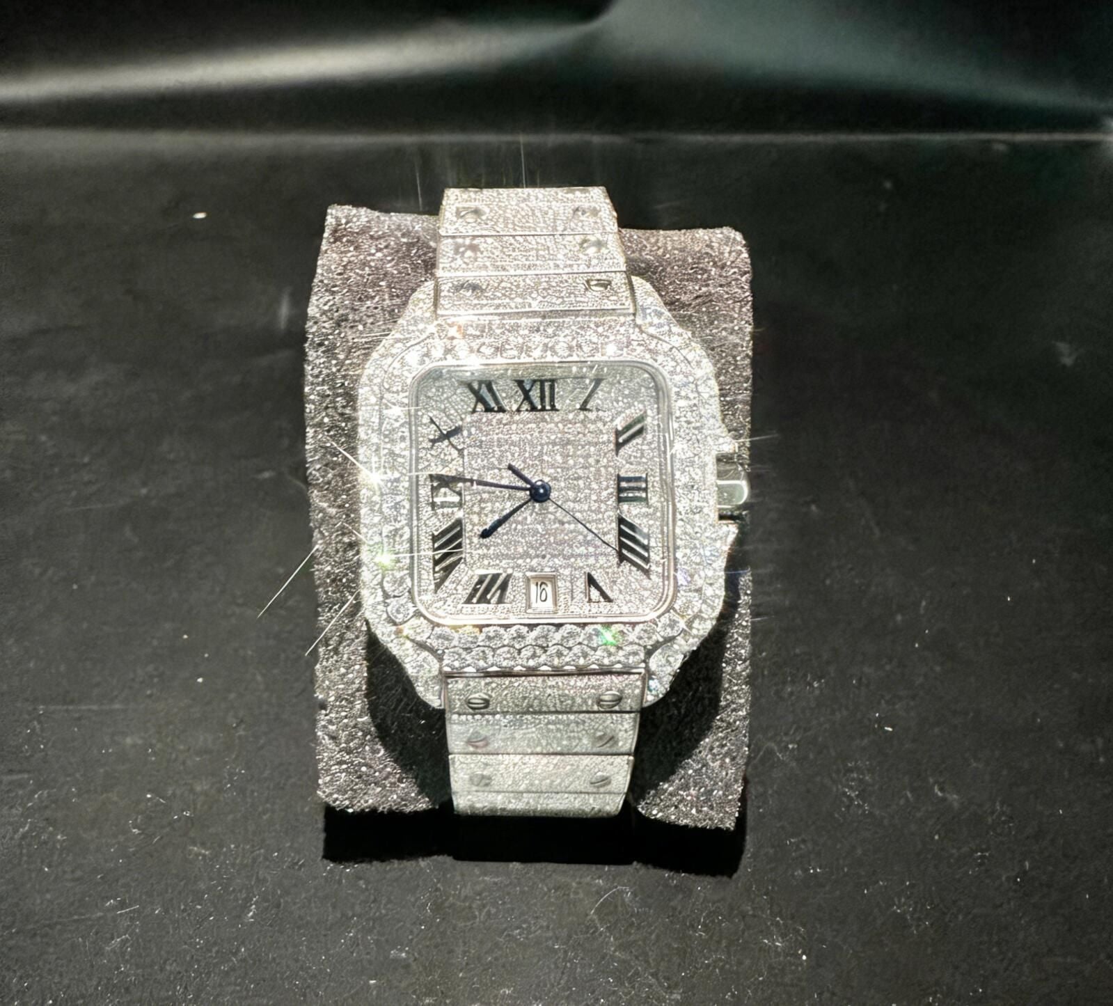 Vixonna Men's Moissanite Diamond Watch VVS1 Iced Out Ceramic