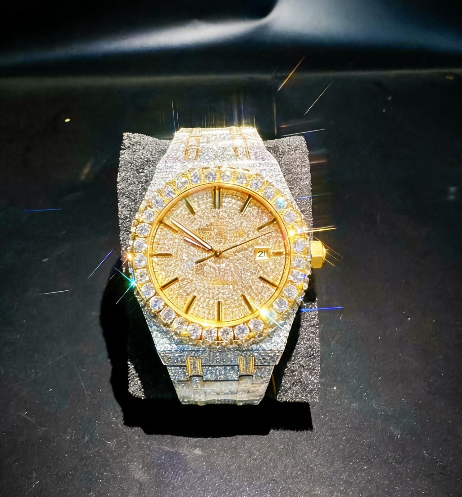 Vixonna Men's Moissanite Diamond Watch VVS1 Iced Out Ceramic