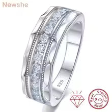 Vixonna Men's Moissanite Eternity Band Wedding Ring 925 Silver D Color VVS1